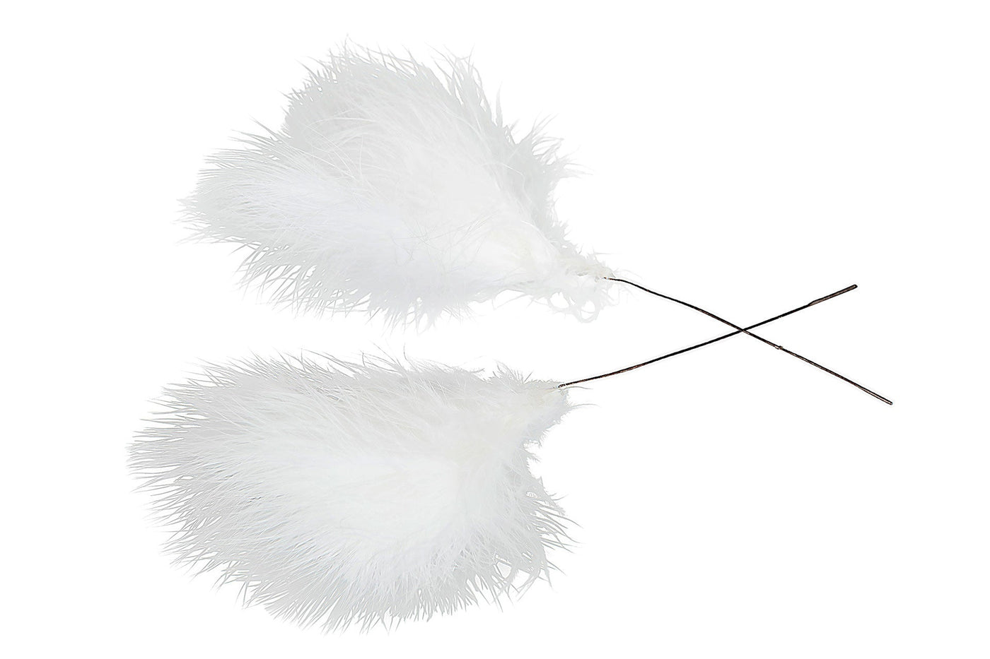 Feder "Pudervippa" auf Drahtstahl 12er Pack Weiß