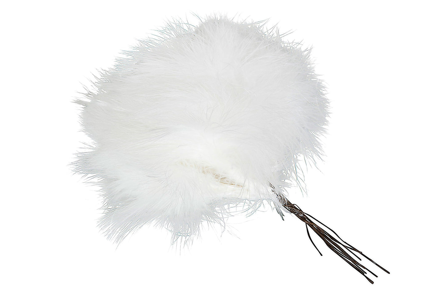 Feder "Pudervippa" auf Drahtstahl 12er Pack Weiß