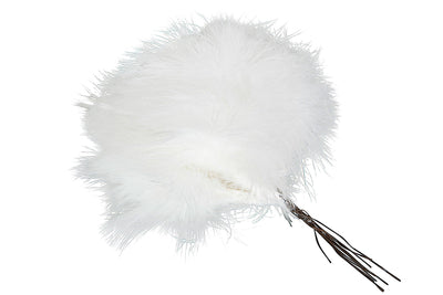 Feder "Pudervippa" auf Drahtstahl 12er Pack Weiß