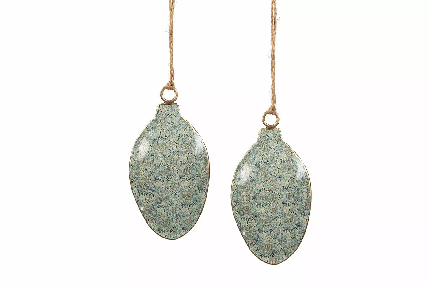 Emaille-Ohrringe Muster Blau 8 cm