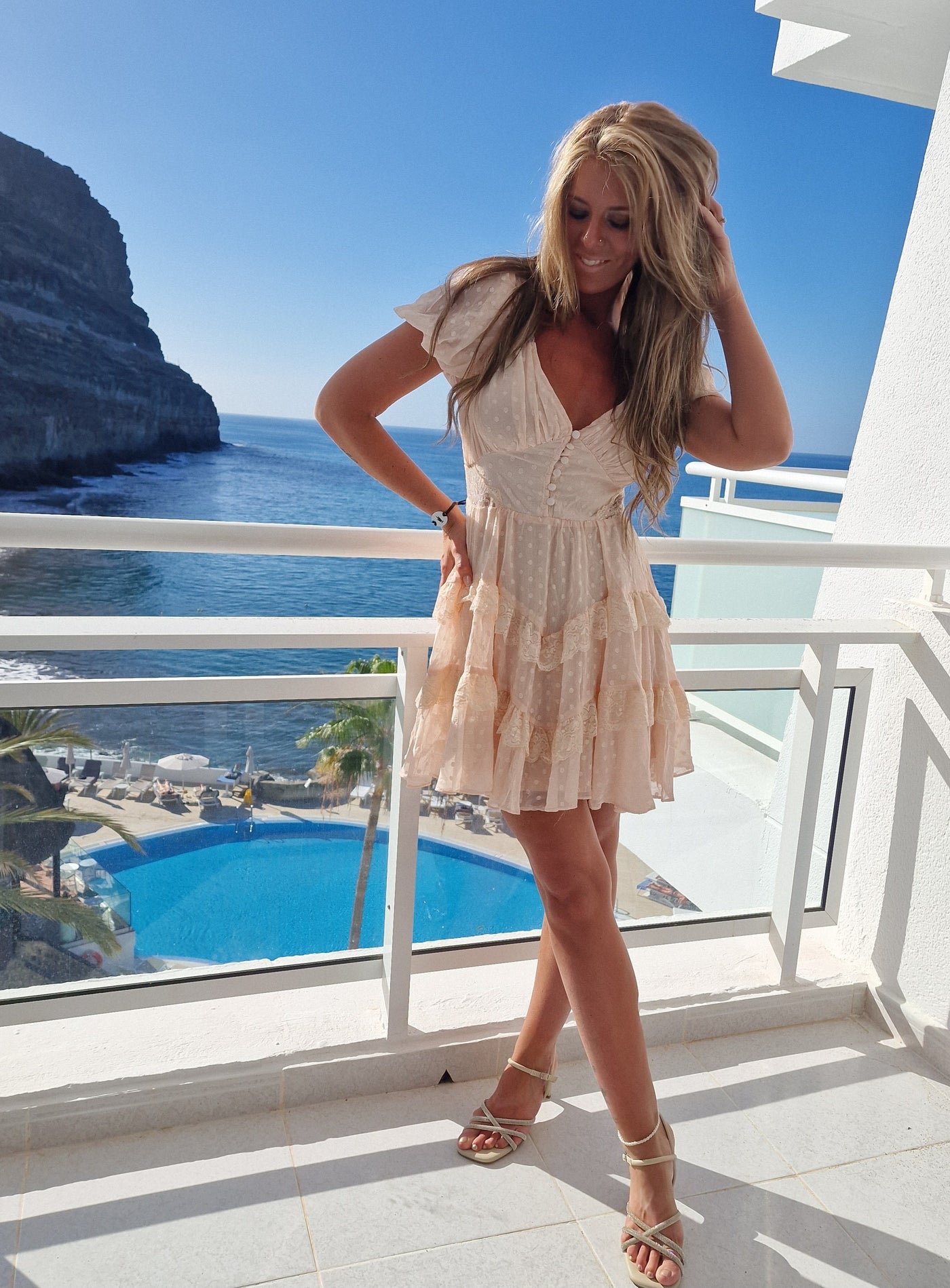 Bohemische rosa Kleid