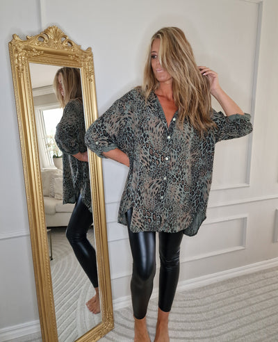 Lack-Leggings Schwarz