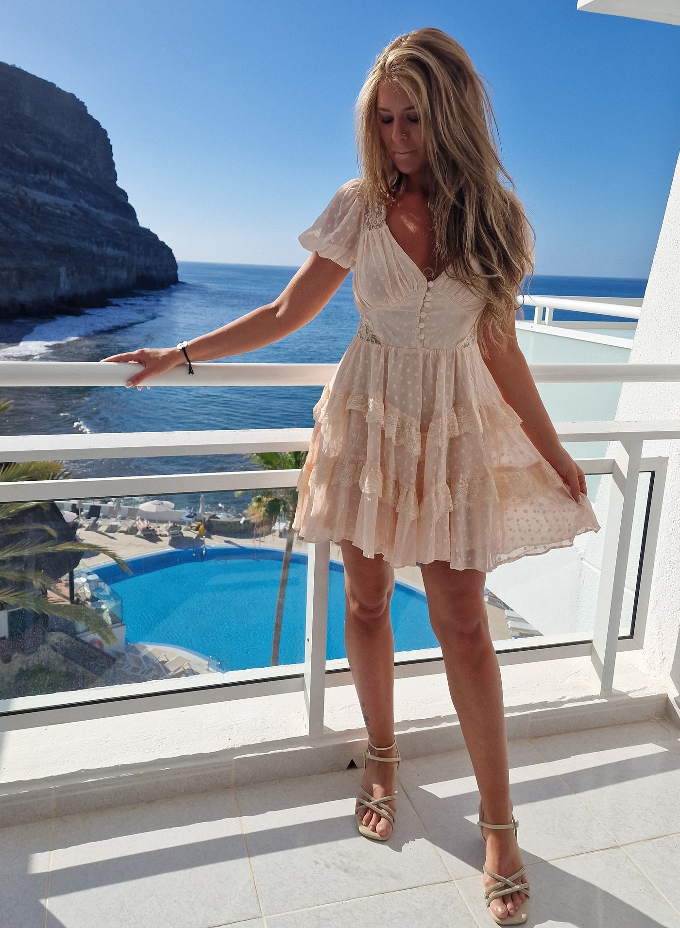 Bohemische rosa Kleid