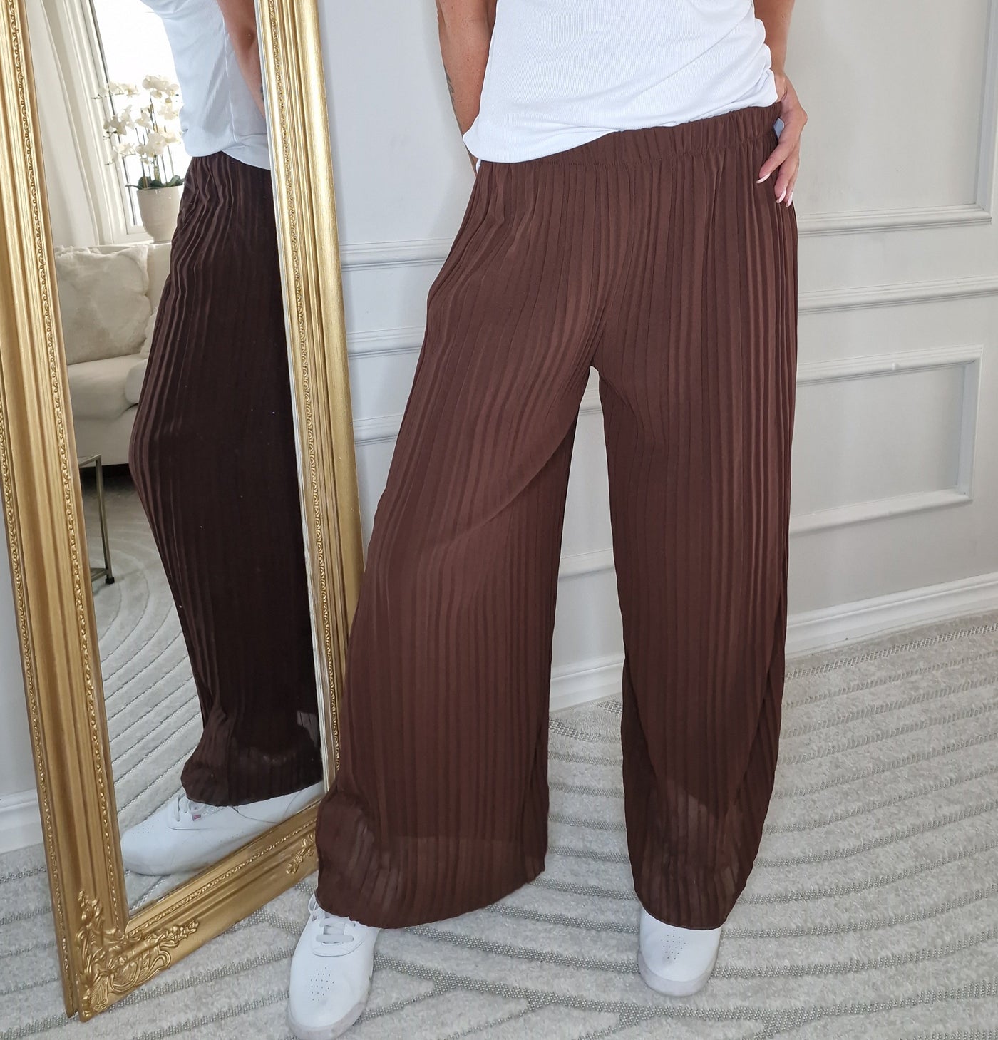 Gepuffte Hose Schwarz Braun