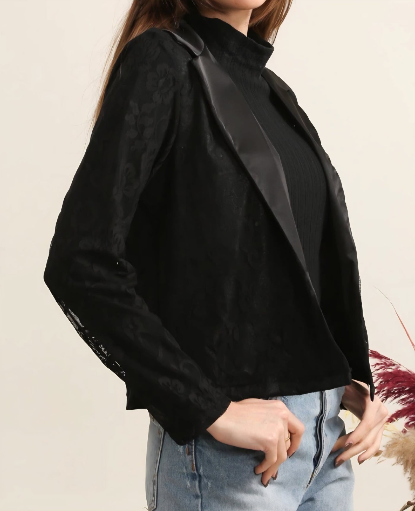 Schwarze spitzenjacke