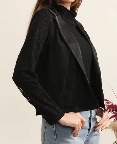 Schwarze spitzenjacke