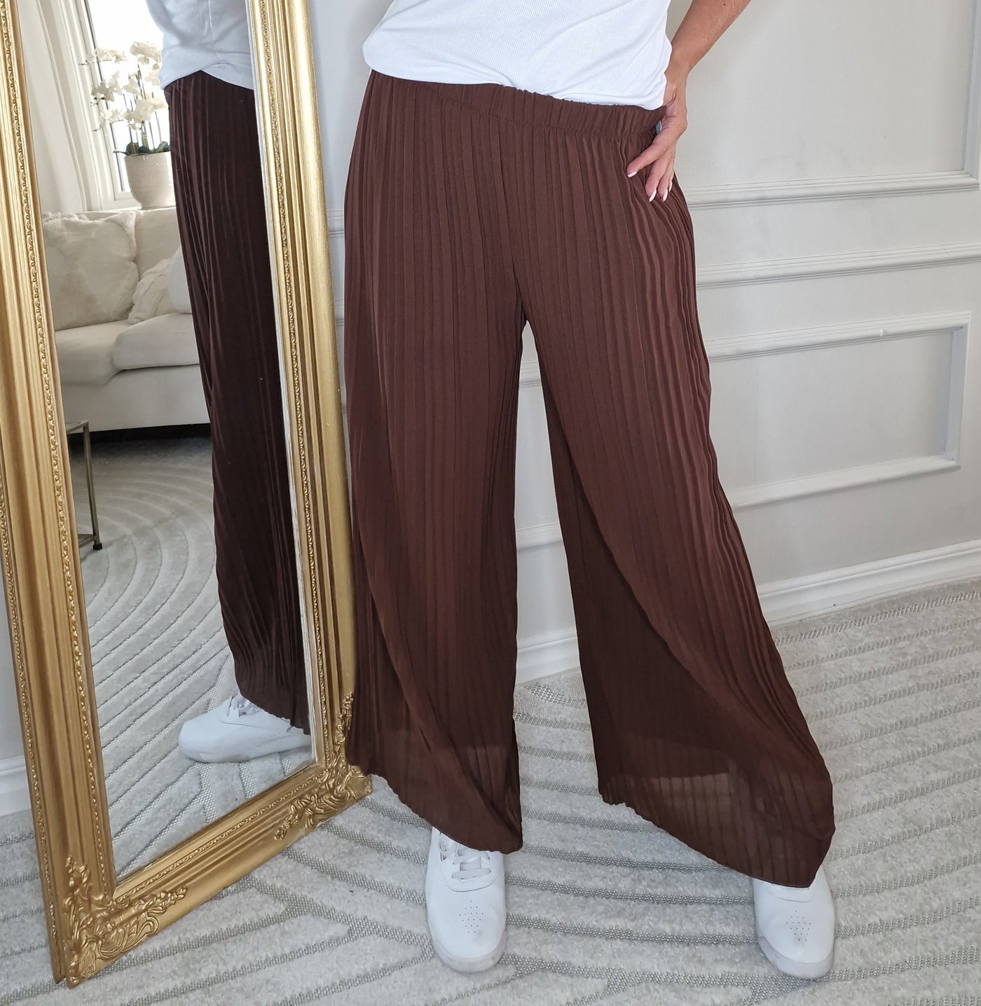 Gepuffte Hose Schwarz Braun