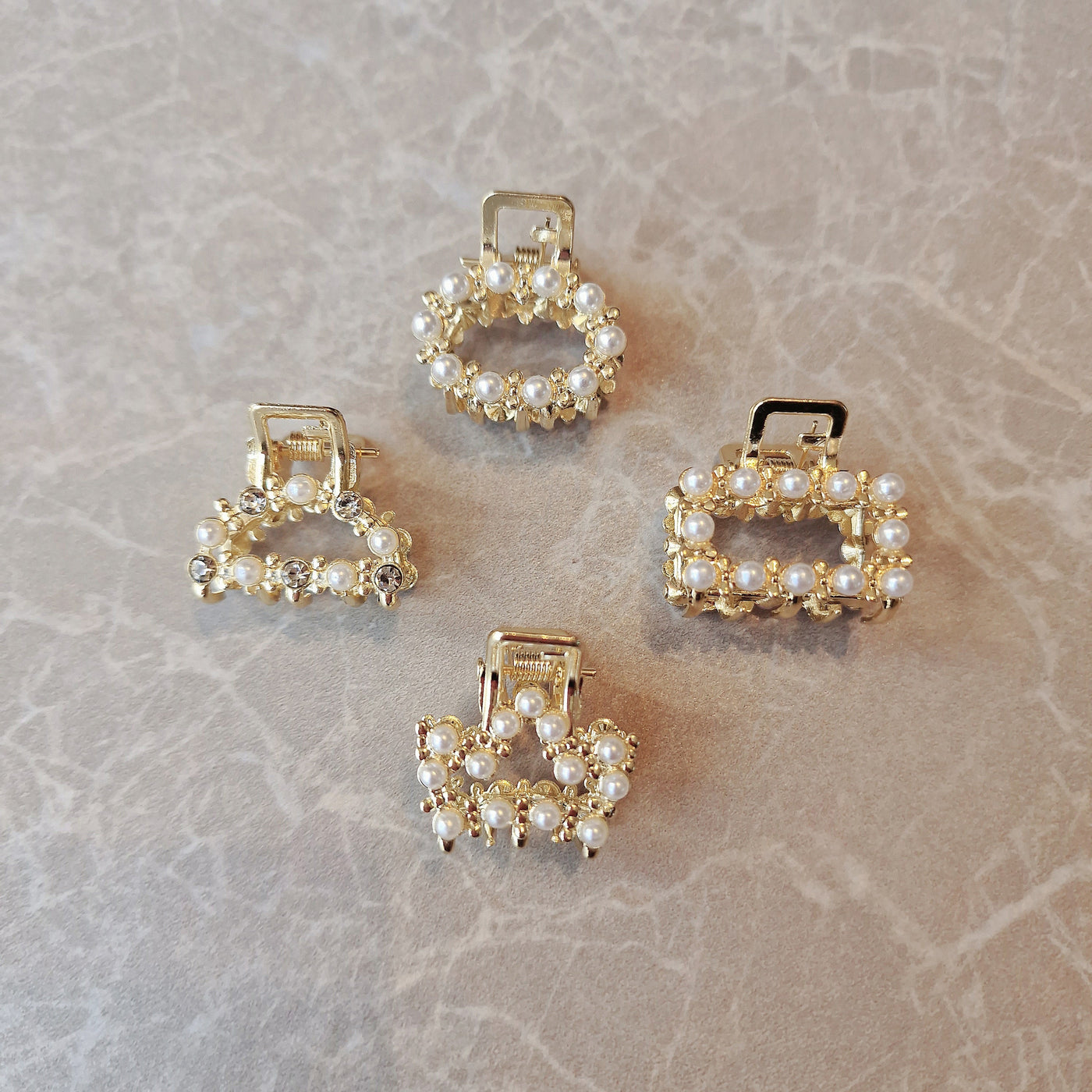 Haarklammer Gold Strass 2 cm